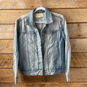 Anthropologie x Pilcro and the Letterpress Blue Denim Jean Jacket Women Small